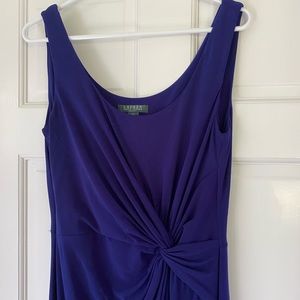 LAUREN Ralph Lauren Twist Front Jersey Dress in Cobalt Blue